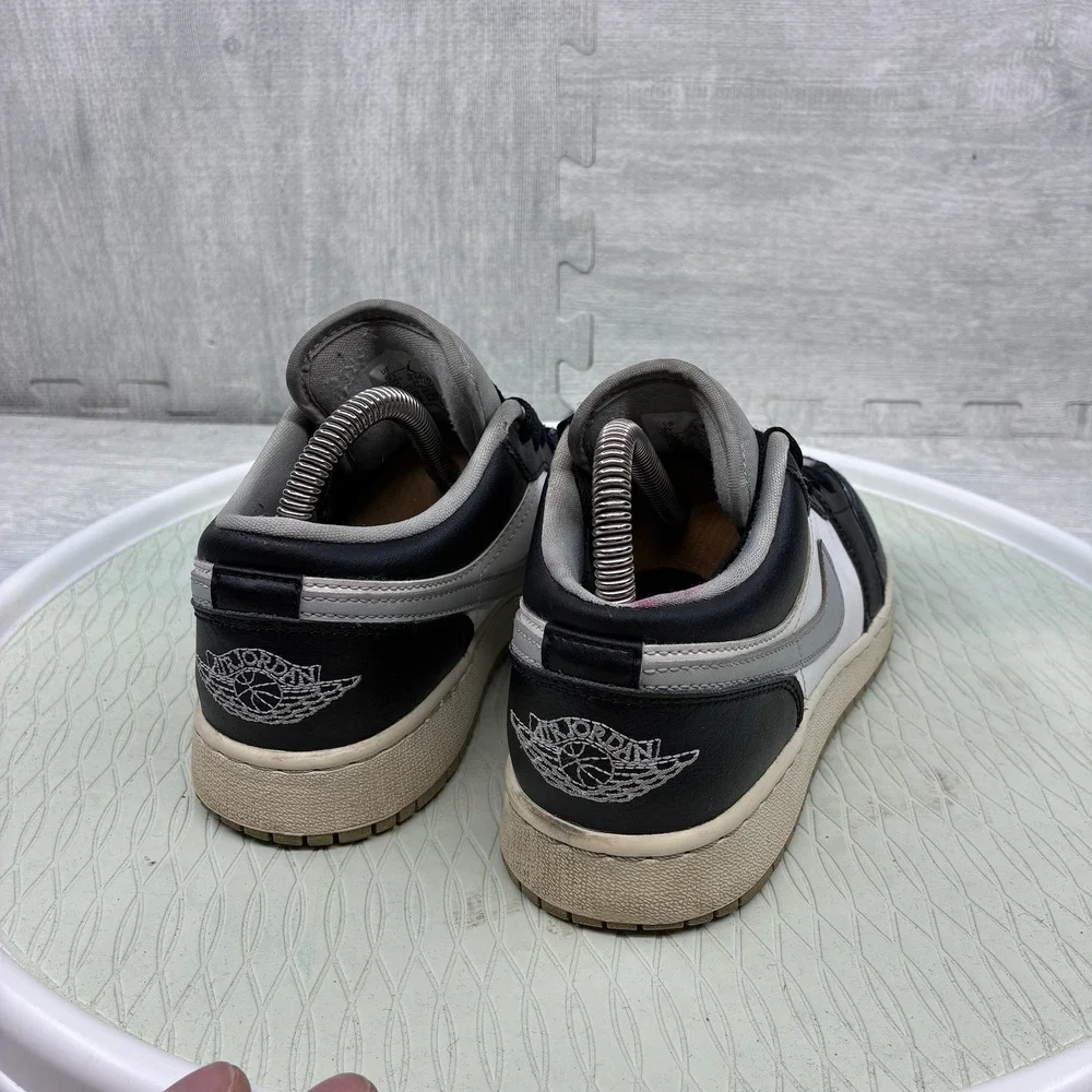 Jordan 1 Low Kids Size 6Y Black Grey White Shadow Leather Sneakers 553560-039
